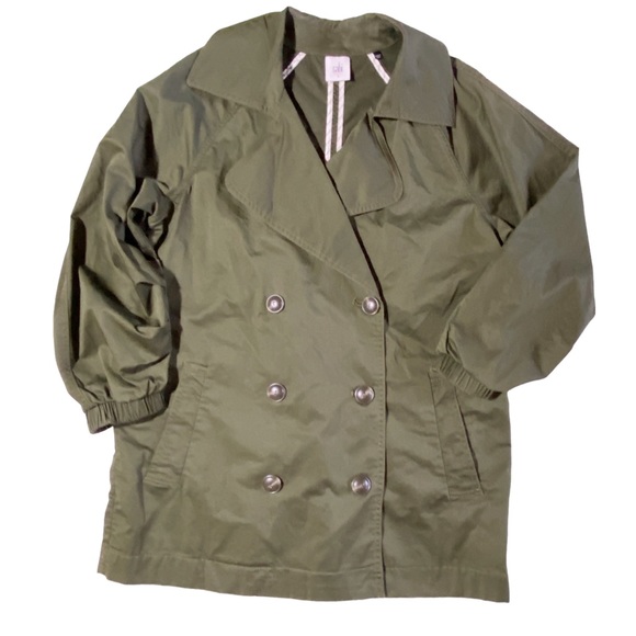 Cabi Expedition Green Military Jacket Ruched Sleeves Women's Size Sm Style 5478 - Picture 2 of 12